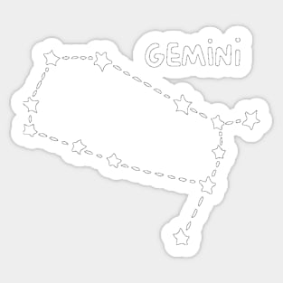 Zodiac Sign - Gemini Black Sticker